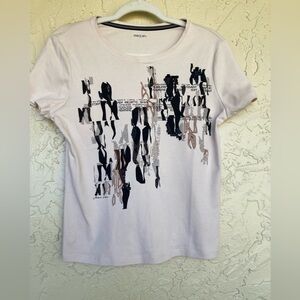 Marc Cain Buff Color Graphic Short Sleeve Tee